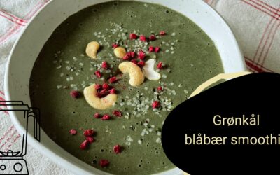 Grøn smoothie med blåbær og grønkål (Giver energi, fibre og jern)